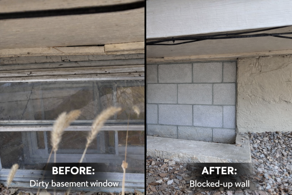 Basement Window Removal and Masonic Sealing in Sioux Falls