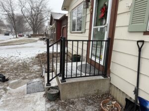 Metal Entry Railing Installation in Sioux Falls